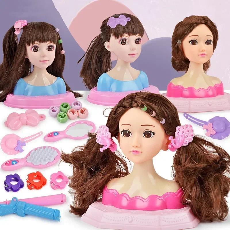 Funny Children Head Model Half Body Doll Toy Simulation Barber Makeup artist Makeup Hairstyle Beauty