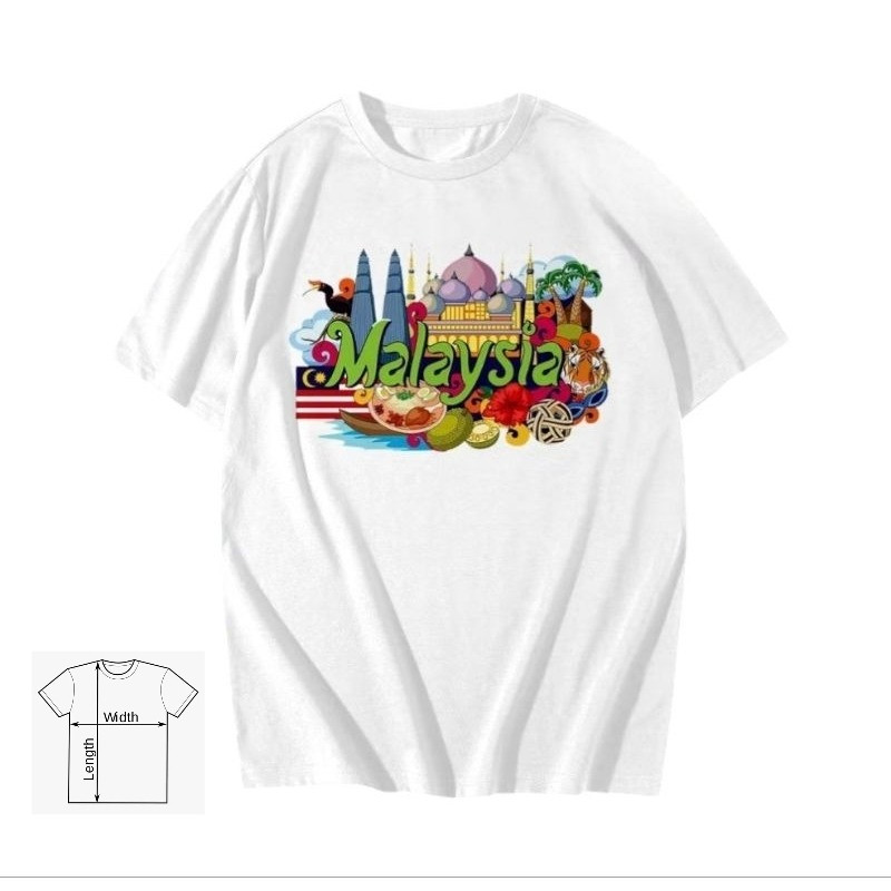 Kaos negara Malaysia  , Baju Oleh Oleh Malaysia  Kaos Negara MALAYSIA MOTIF ICON