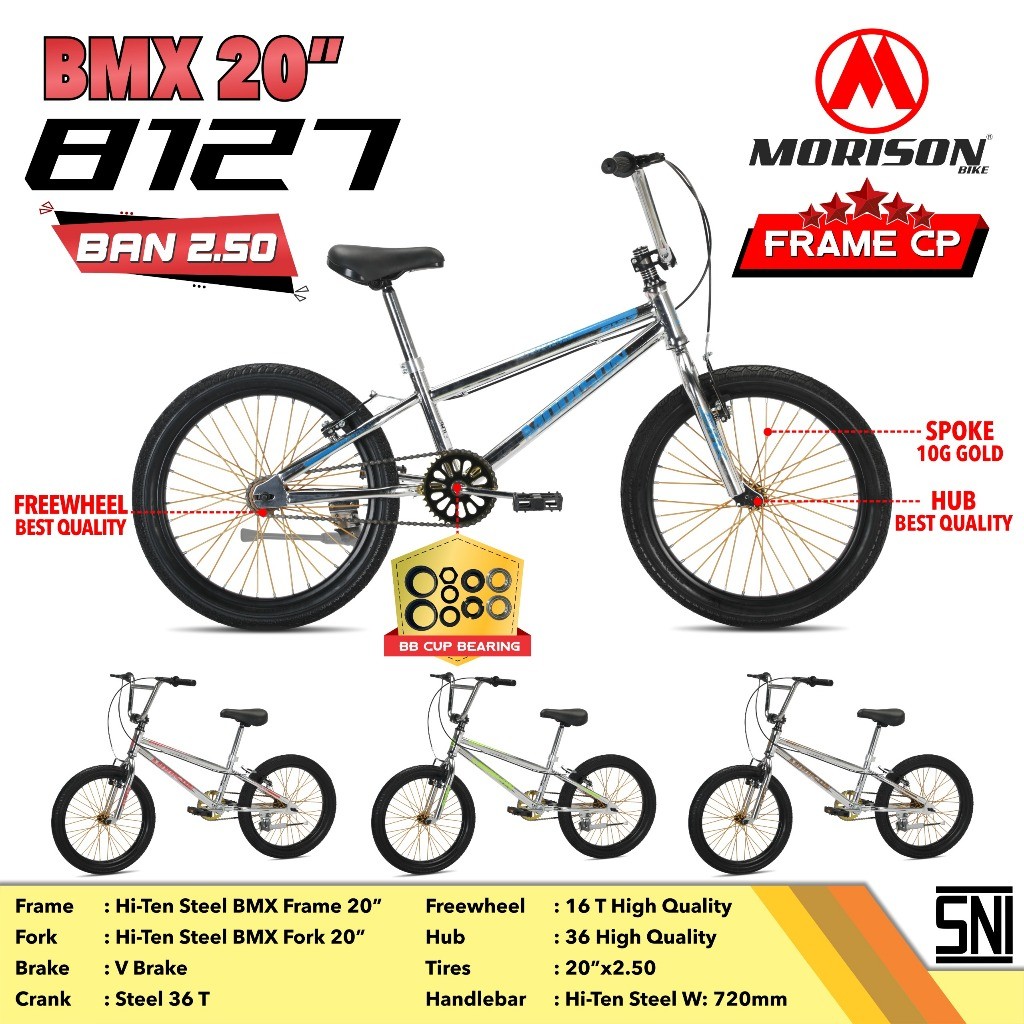 Sepeda anak laki bmx 20 inch morison 8127 batangan crome cp