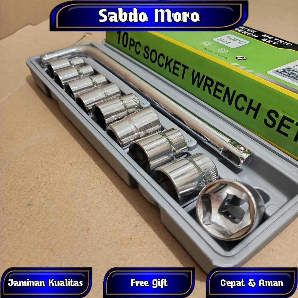 Kunci Shock Sock Sok Set 10 Pcs 8-24 mm Victory ( Ready Cod ) Kunci 1set lengkap / Kunci t 1 set len