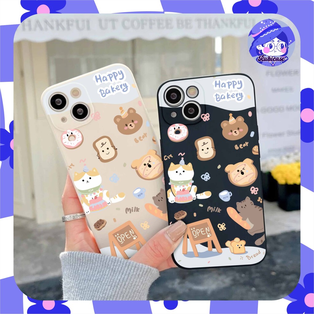 PRINTING LENS PROTECTOR Happy Bakery case oppo reno 11f 5g 4 7 6 5g a38 a58 a60 a18 4g A78 a73 a17k 