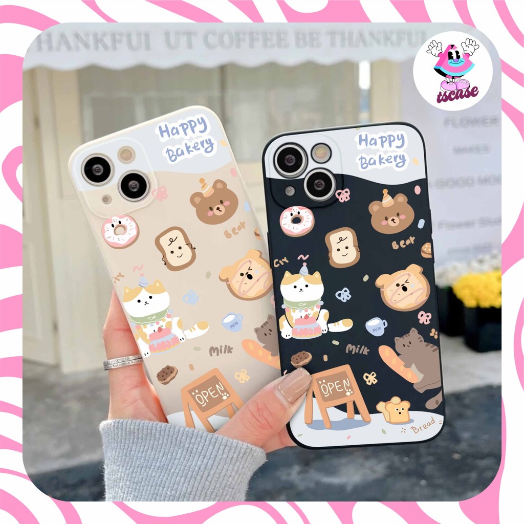 PRINTING LENS PROTECTOR Happy Bakery case oppo reno 11f 5g 4 7 6 5g a38 a58 a60 a18 4g A78 a73 a17k 