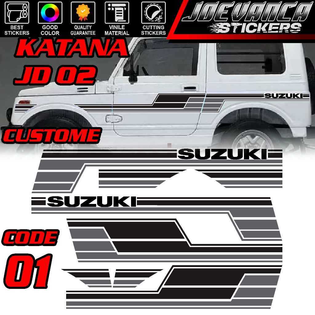 STICKER PRINTING STRIPING MOBIL KATANA JD 02 CUSTOME BAHAN PREMIUM