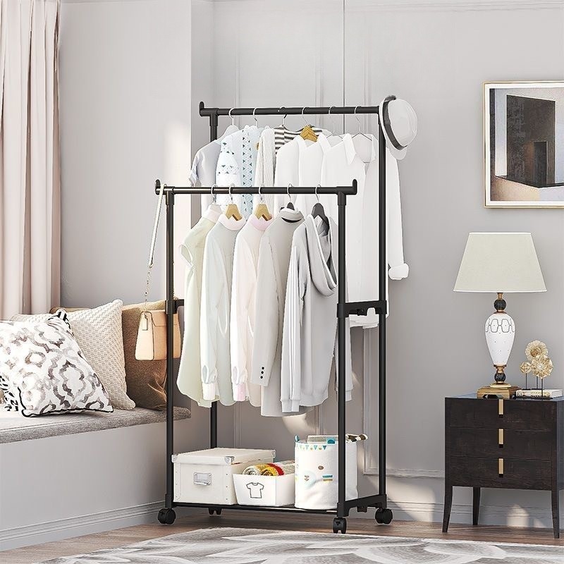 Jemuran Baju Double Pool Rak Besi Stainlees/ Stand Hanger Double / Rak Gantungan / Jemuran Baju