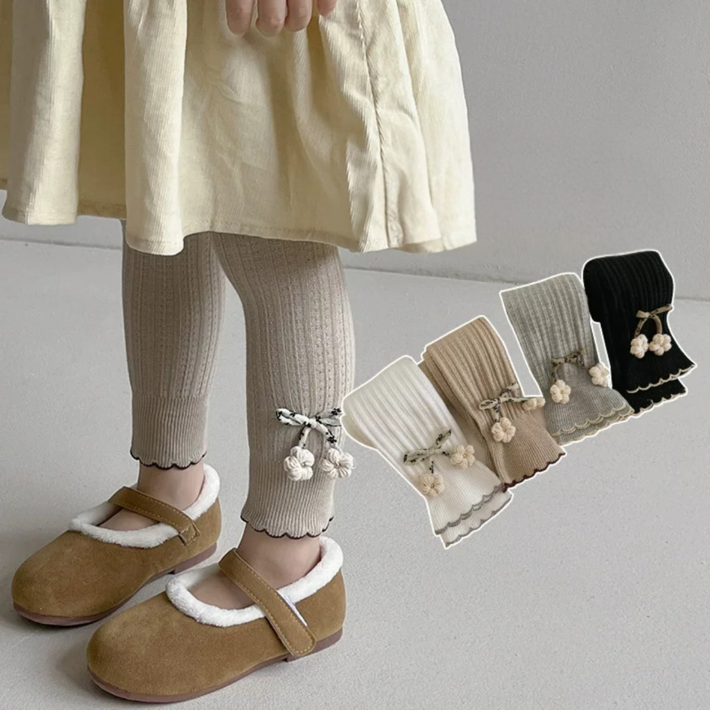 PREMIUM - Legging Minjoo Size 6 Bln - 6 Tahun / Legging Korea Anak Perempuan Import Rajut Branded Te