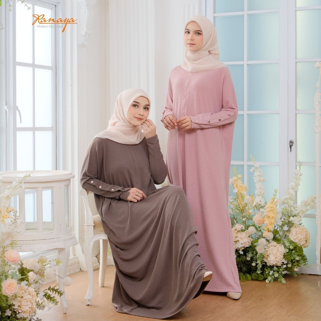 RANAYA - Gamis Knit Syar'i Premium | Gamis Umroh Haji Bahan Knit | Gamis Abaya Turkey | Abaya Dubai