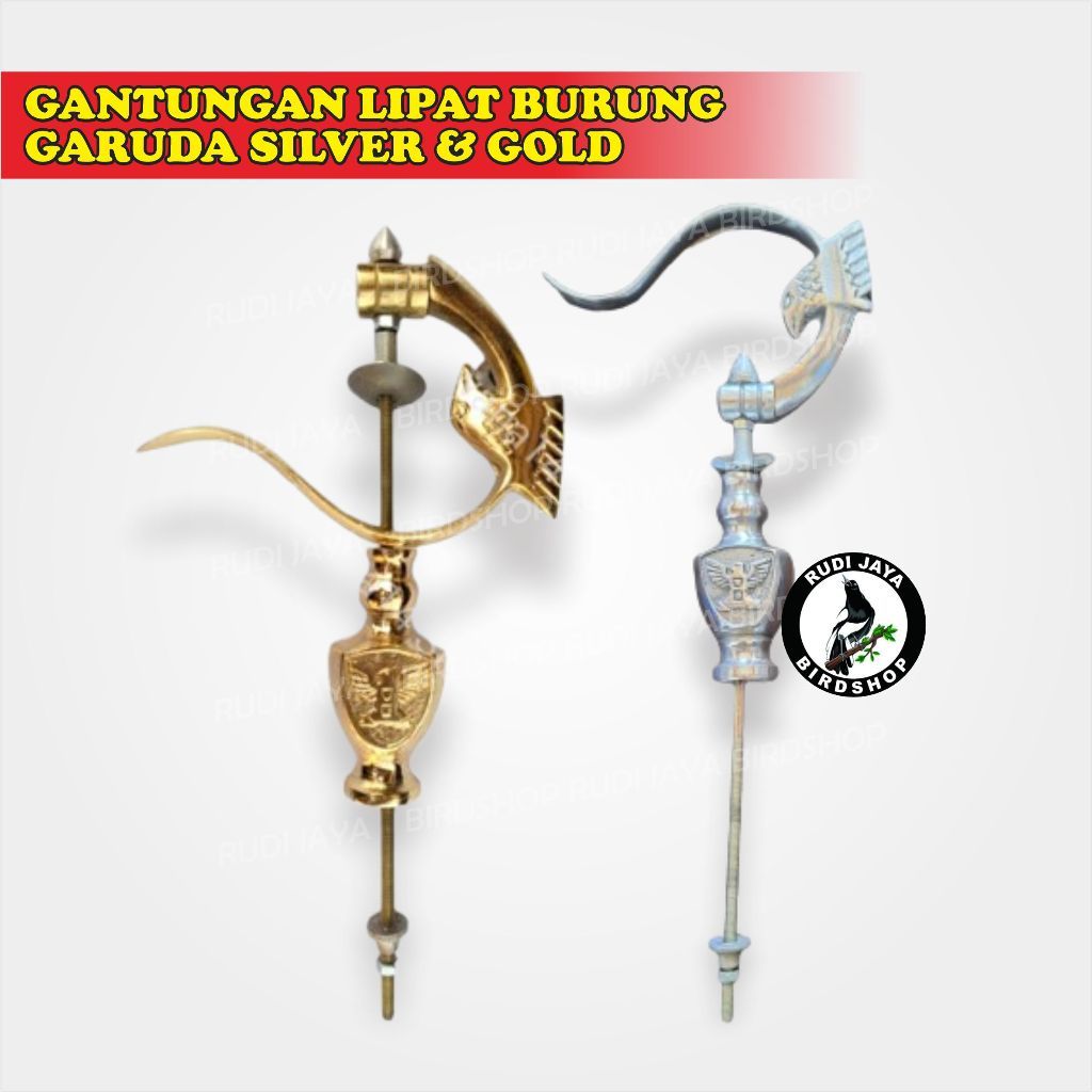 SEDIA GANTUNGAN LIPAT GARUDA SILVER GOLD REPLIKA RAJA LENGKAP PION RAJAWALI CANTOLAN SANGKAR KOTAK