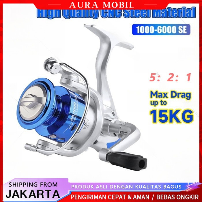 REEL PANCING METAL NX 14BB 1000 2000 3000 4000 6000 MAX DRAG 15KG reel pancing murah kuat fishing re