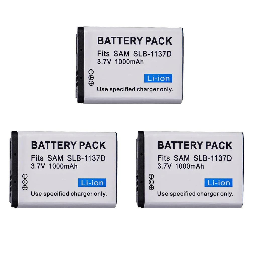 1000mAh SLB-1137D Camera Battery + Charger for Samsung NV100HD TL34HD NV106 HD I85 I100 L74 I80 NV1 