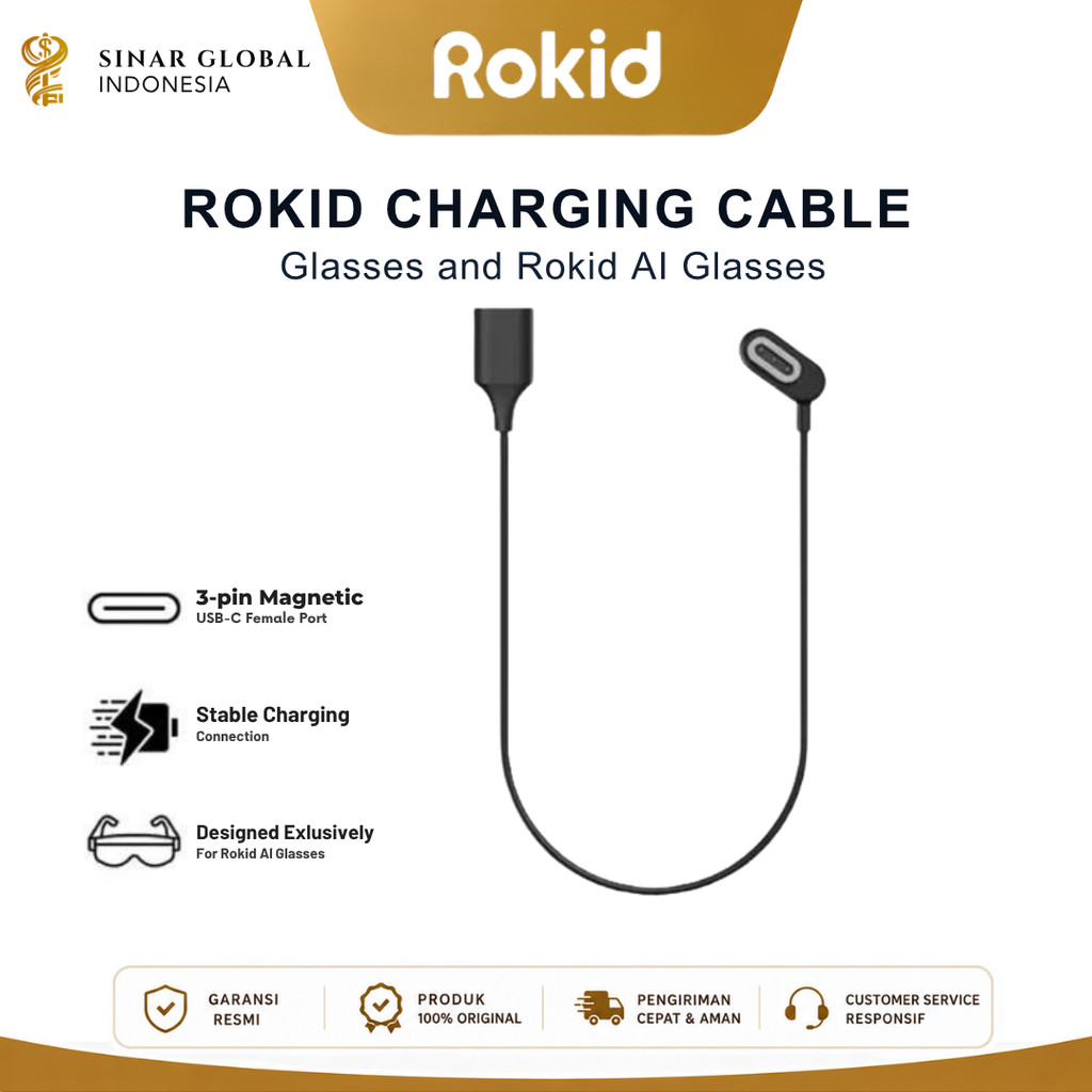 ROKID GLASSES CHARGING CABLE for Rokid Rokid Glasses and Rokid AI Glasses Kabel Charger Garansi Resm