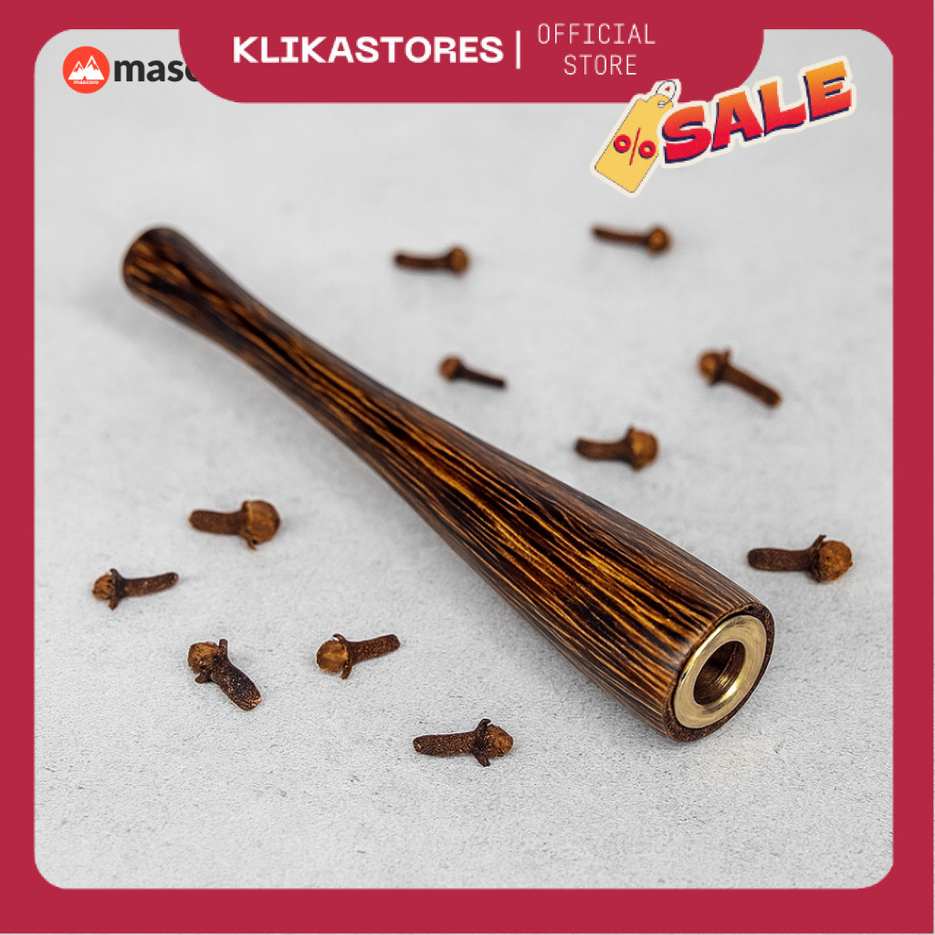Once pipa rokok cangklong kayu liwung bentuk duyung jadul lurus 12cm pipa padudan roko cocok untuk k