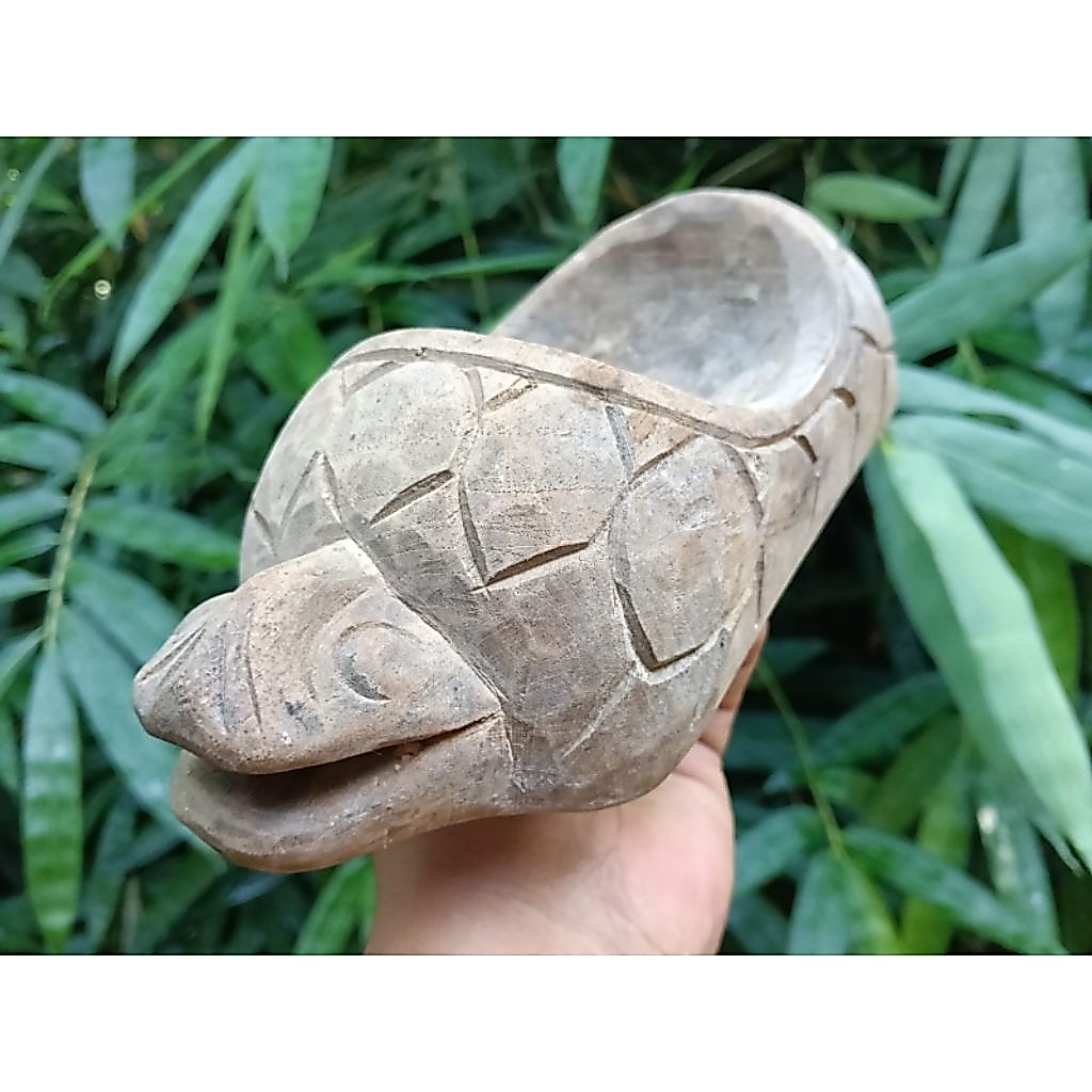 asbak kayu jadul koleksi antik ukir bulus kuro lawas