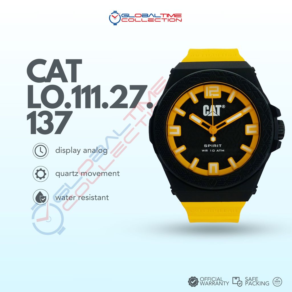 Caterpillar LO.111.27.137 Yellow Black Rubber Strap