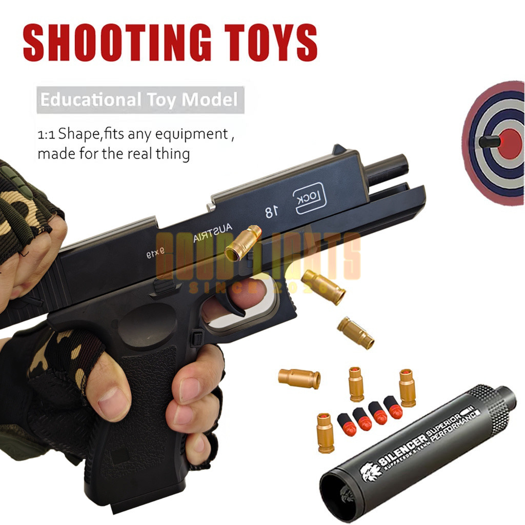 Pistol Glock Pistol Peluru Karet Pistol Mainan Anak Laki-laki Dengan Peluru Mainan Glock
