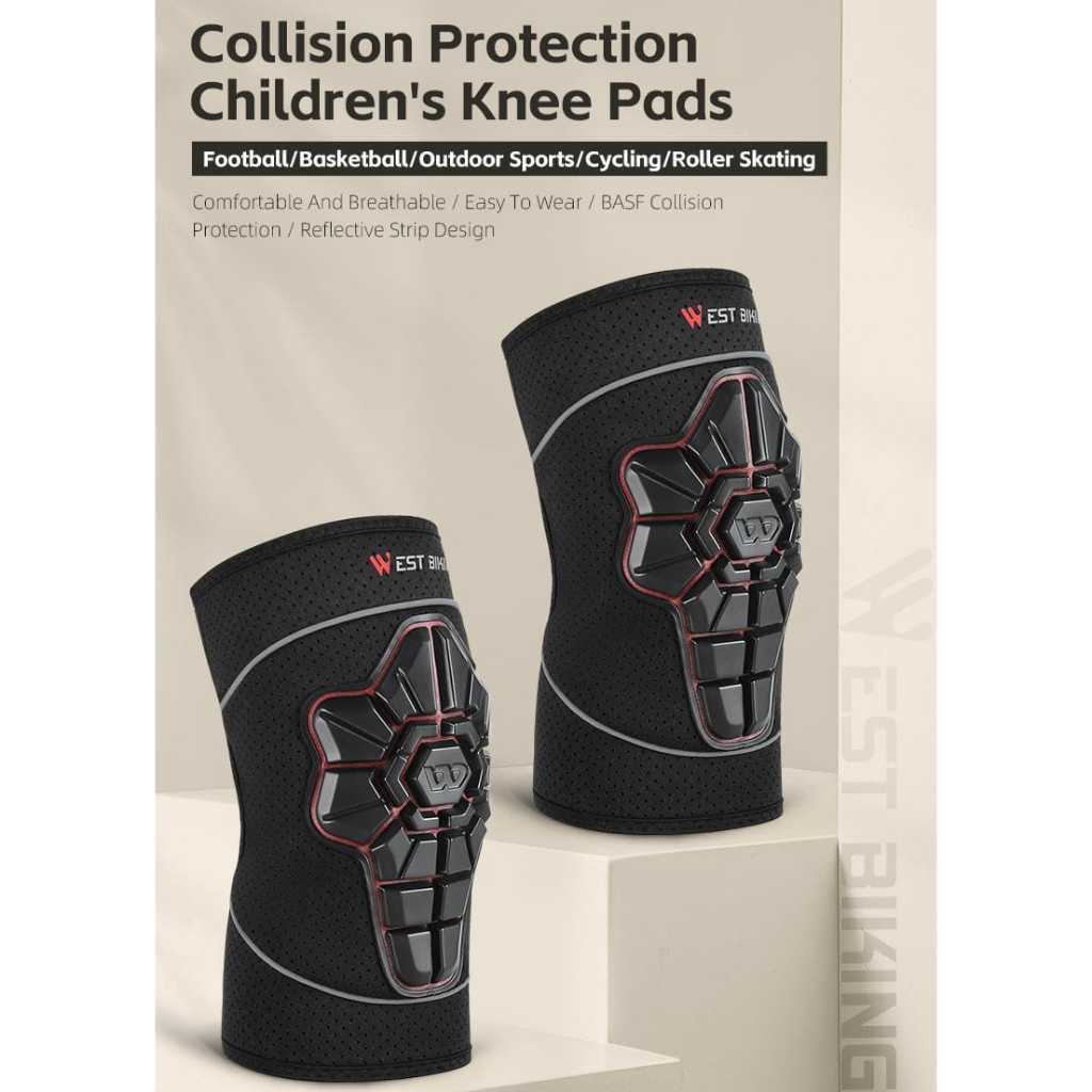 Foto West Biking Knee Pad Kneepad Protector Velcro Pelindung Lutut sepeda Anak BMX Downhill Roller Skating