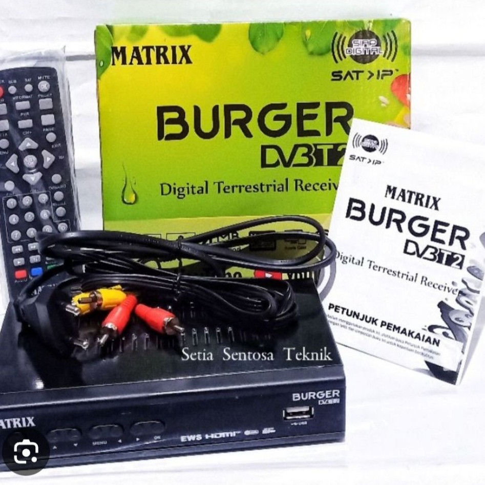 SET TOP BOX DIGITAL MATRIX BURGER STB MERUBAH TV ANALOG MENJADI TV DIGITAL BERSIH DAN JERNIH