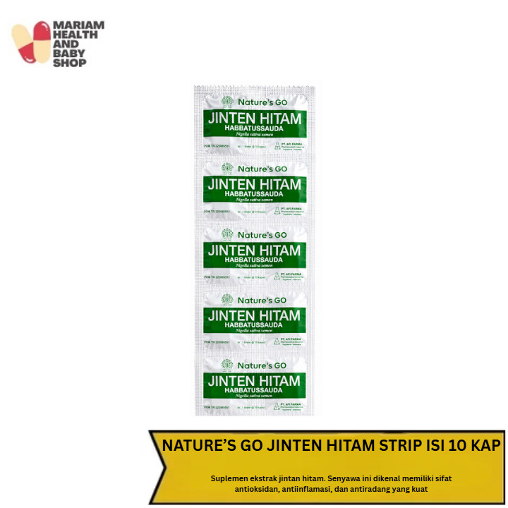 Nature's GO Jinten Hitam Habbatussauda Nigella Sativa Extract STRIP isi 10 KAPSUL AFI FARMA