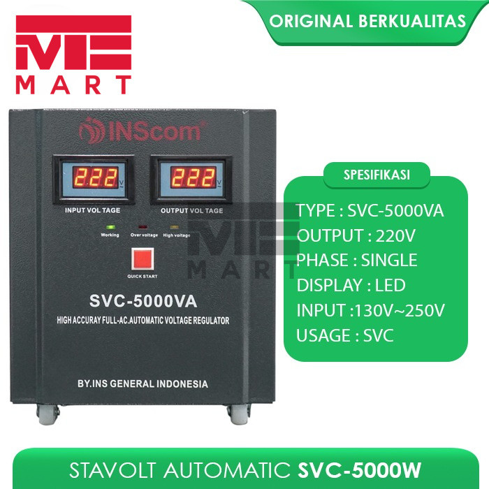 STABILIZER AUTOMATIC VOLTAGE 5000W STAVOLT SVC 5000VA STAVOL LISTRIK