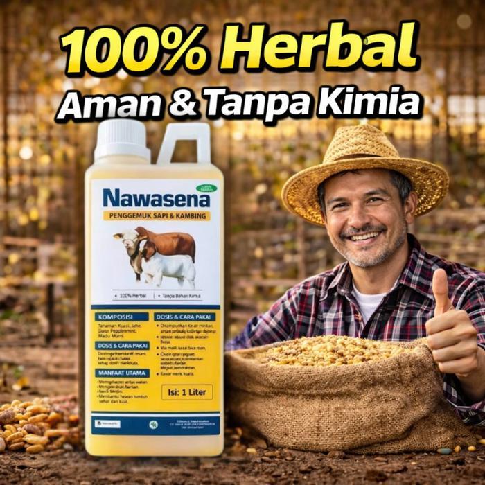 Nawasena Penggemuk Ternak Super Cepat – Sapi & Kambing Langsung Gemuk - Beli 1 (1 Liter)