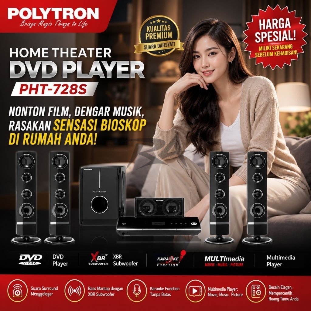 III POLYTRON HOME THEATER THEATRE 5.1 PHT 925 4 SPEAKER TOWER 1 XBR SUB WOOFER SUBWOOFER DIGITAL RAD