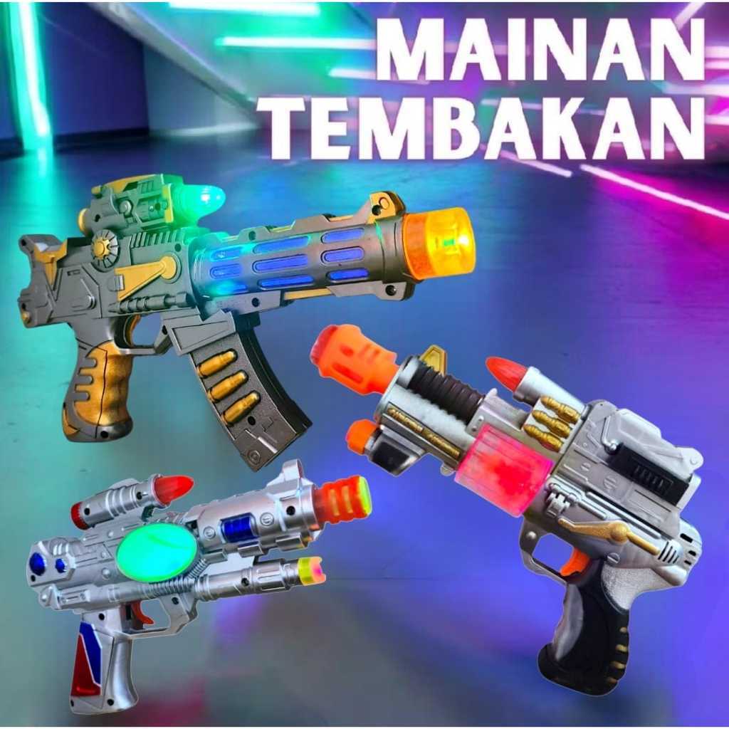Action GUN loreng Mainan Anak blaster laser Bisa Bunyi Suara Dan Lampu