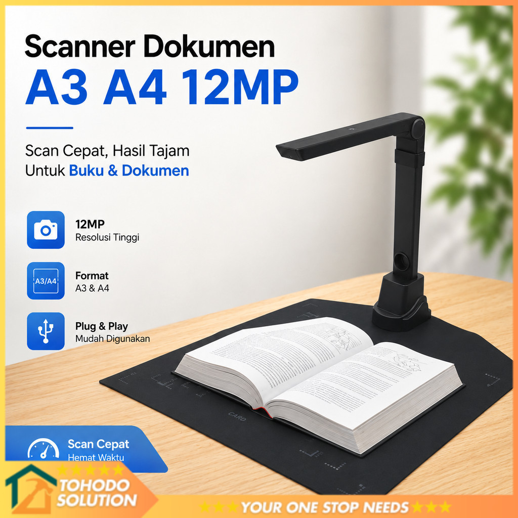 Scanner Dokumen Buku Overhead Portable Camera Scanner A3 A4 12MP - SD-2000
