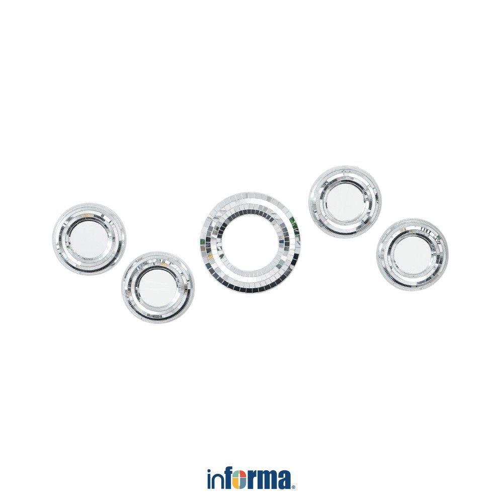 Informa Dekorasi Dinding Set 5 pcs - Silver Wall Decor Hiasan Interior Rumah Aesthetic Ruang Tamu