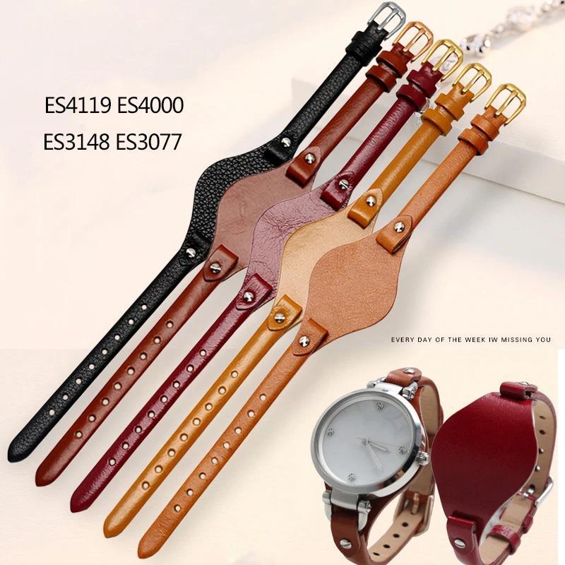 High Quality Leather Watband 8mm Special for Fossil Female Strap ES3077 ES2830 ES3262 ES3060 ES4119 