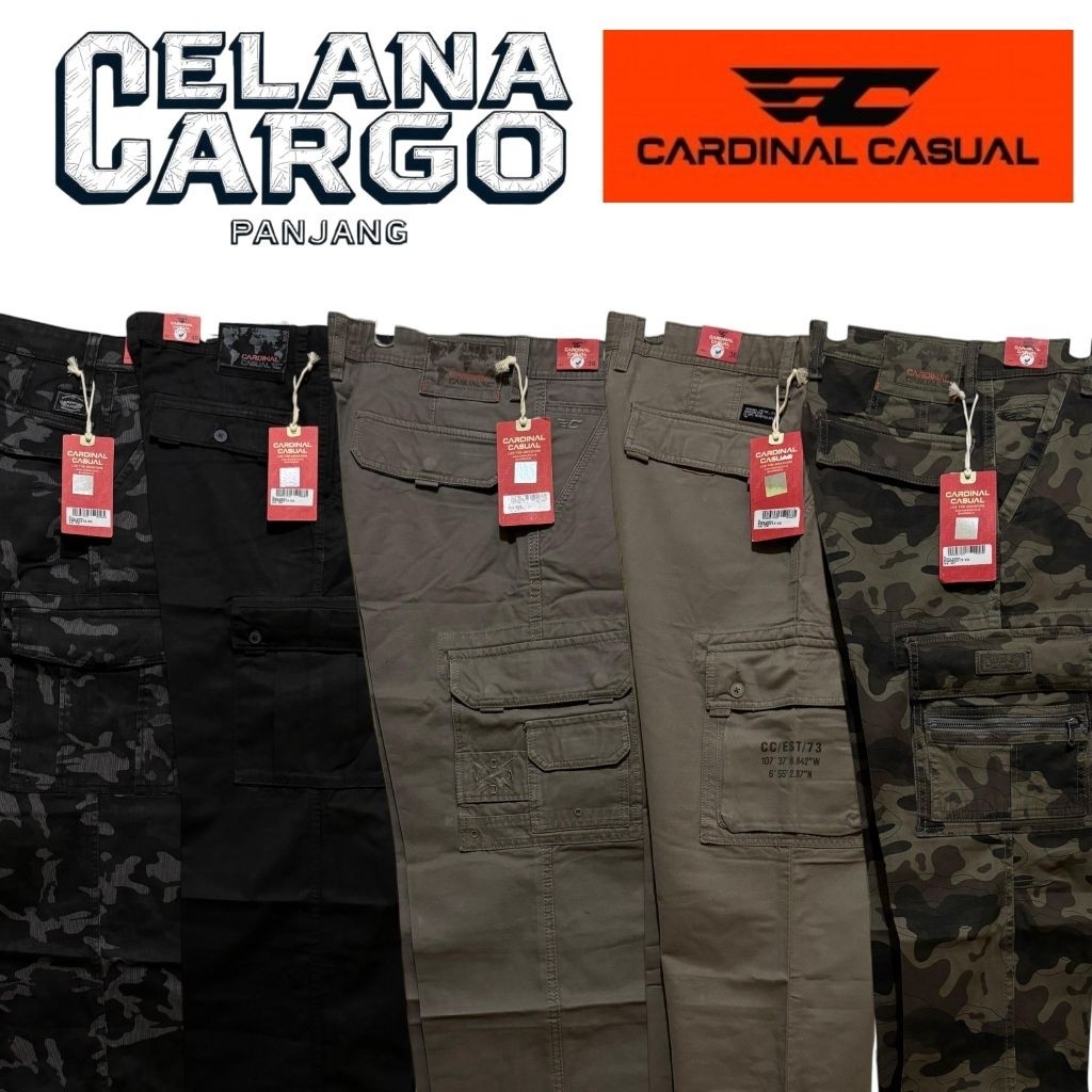 PROMO BIG SIZE CARDINAL Casual 100% Celana Panjang Casual Cargo Cardinal / Celana Panjang Cargo Card