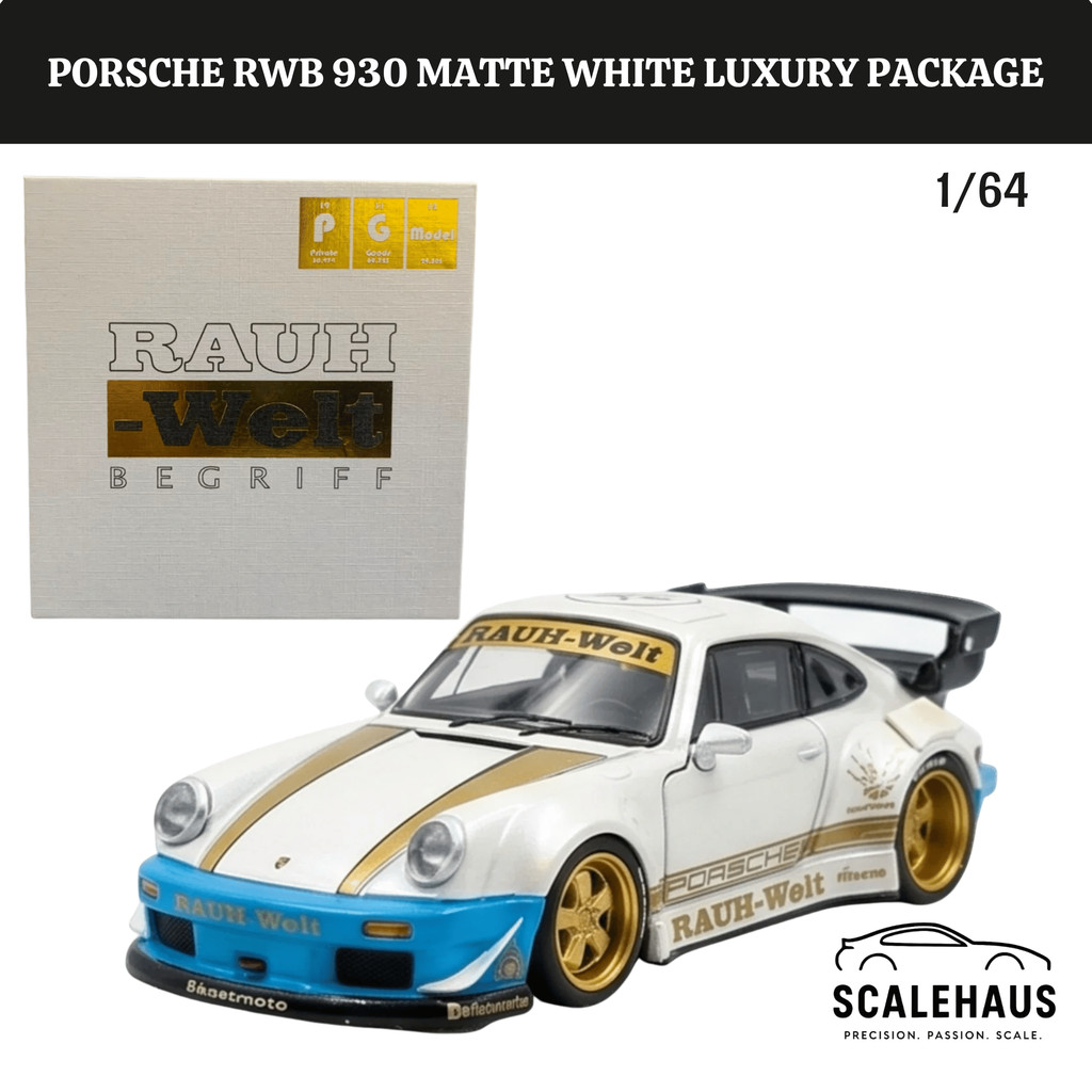 PGM 1/64 Porsche RWB 930 Matte White Luxury Package