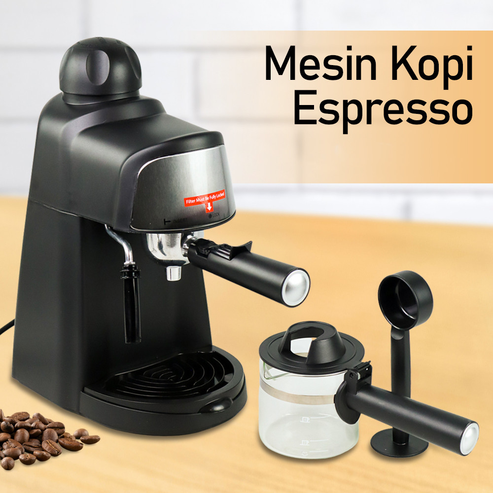 RC Vanmalone Mesin Kopi Espresso Coffee Maker Frothing 800W 240ml - CM6810