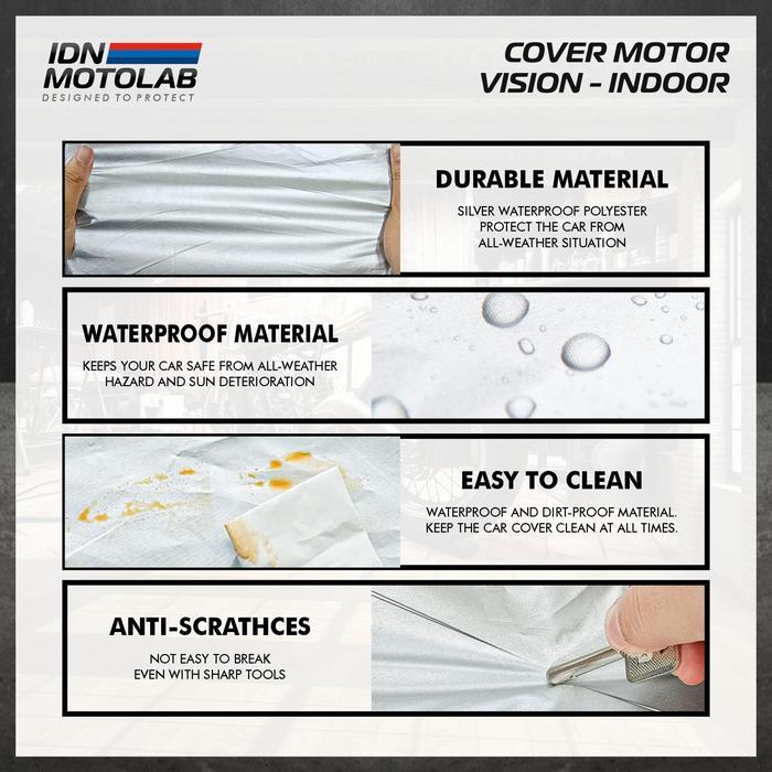 Sarung Motor Matic / Cover Penutup Tutup Motor Beat Silver Vision - silver terlaris