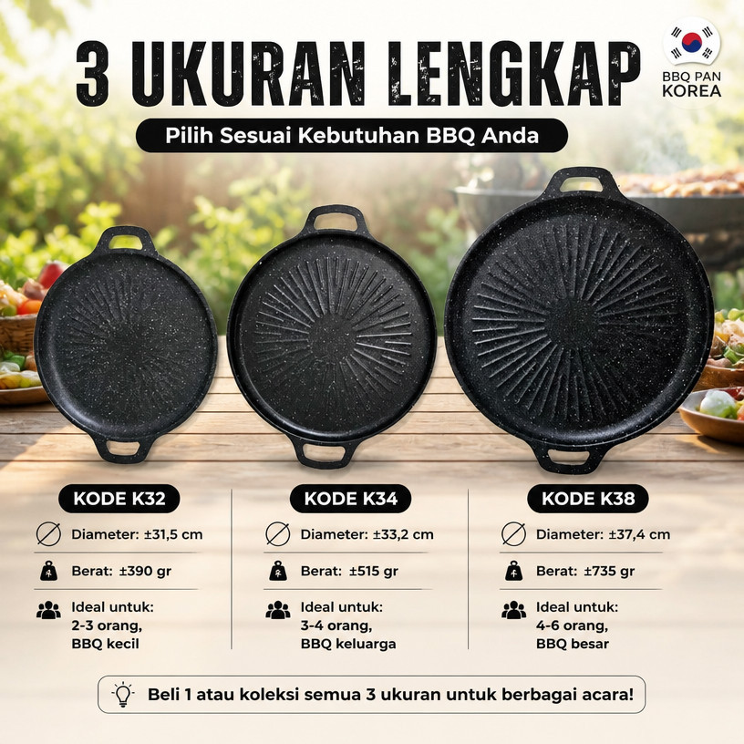 Wajan Panggang Korea BBQ Grill Pan // Panggangan BBQ korea anti lengket