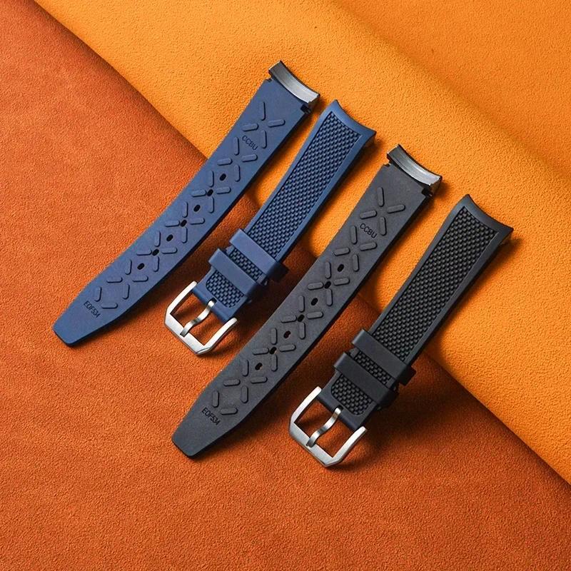 Fluororubber FKM Watch Strap 20mm For IWC Portuguese series chronograph watch Men Waterproof Stainle