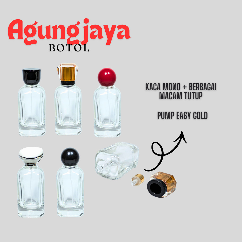 Botol Kaca Parfum 100 Ml Mono Press Trans  Pump Easy SP 4 G N 15 BH / Botol Kaca Parfum 100 Ml /  Bo