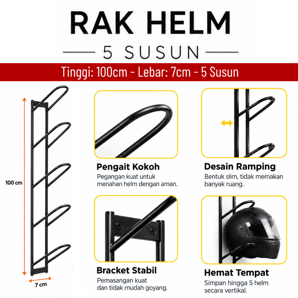 RAK HELM SUSUN RAK HELM GANTUNG RAK GANTUNGAN HELM SUSUN TERMURAH TERLARIS
