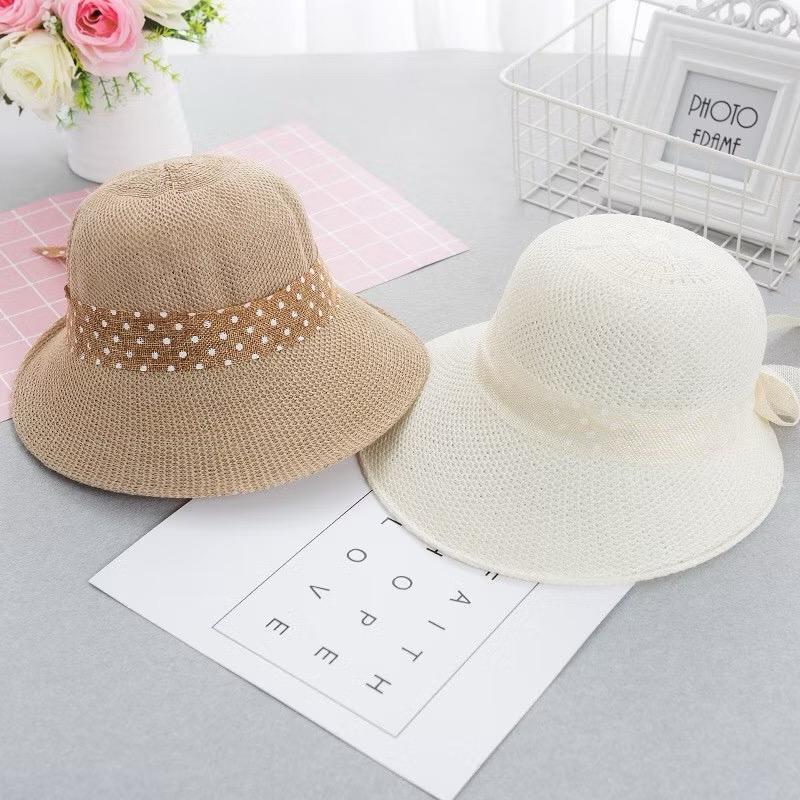 Topi Pantai Wanita - Topi Jerami Anyam Aesthetic Summer Hat Topi Pantai Anyaman