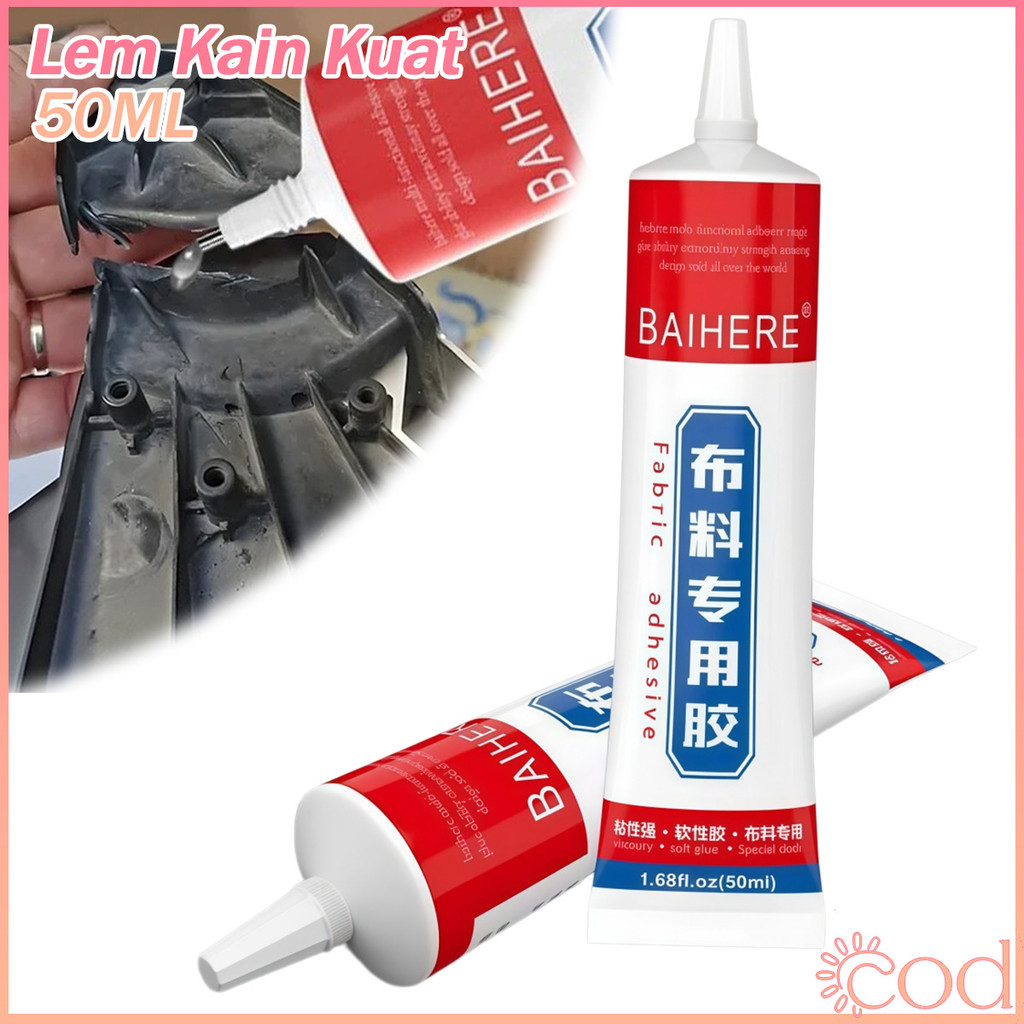 50ML Lem Kain Sobek Tanpa Jahit Lem Kain Tanpa Jahitan Lem Perekat Kain Tanpa Jahit Tahan Air Lem Ka