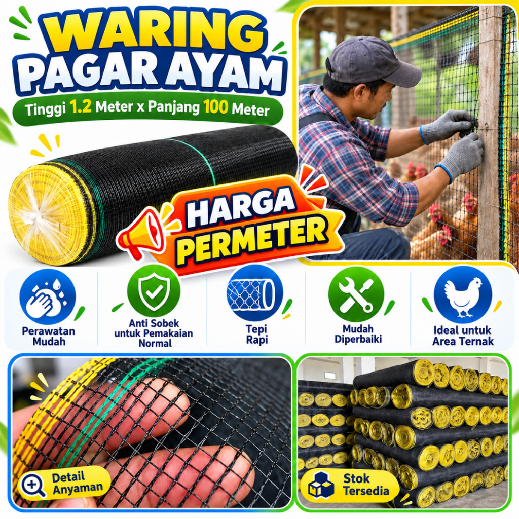 WARING (ECER) WARING JARING PAGAR TANAMAN WARING PAGAR KANDANG AYAM WARING PAGAR KEBUN