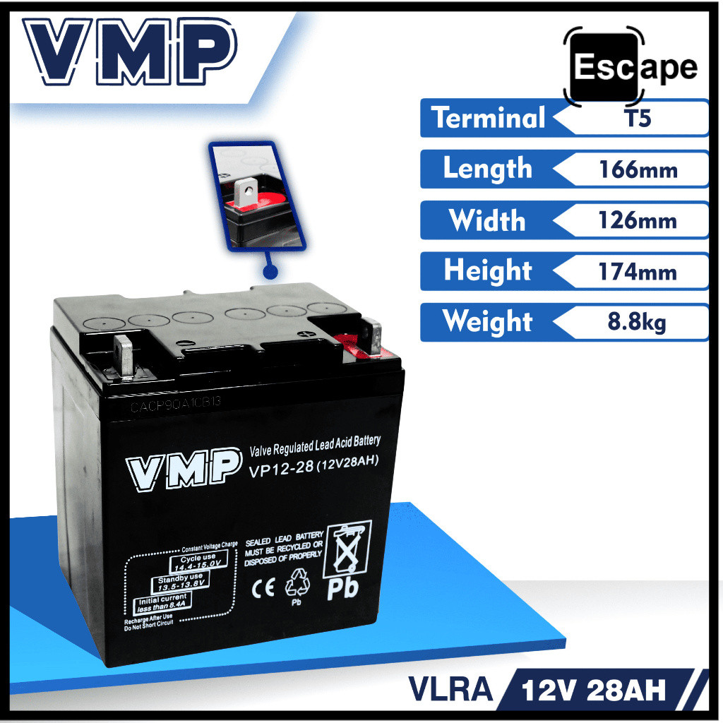 Aki UPS VMP 12V 28AH Baterai UPS Aki Kering Batere UPS Battery VRLA AKI SOLAR PANEL ORIGINAL BERGARA