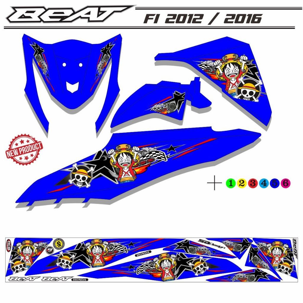STIKER KEREN STIKER POLET VARIASI MOTOR MATIC HONDA BEAT FI 2013 2015 / STRIPING KEREN