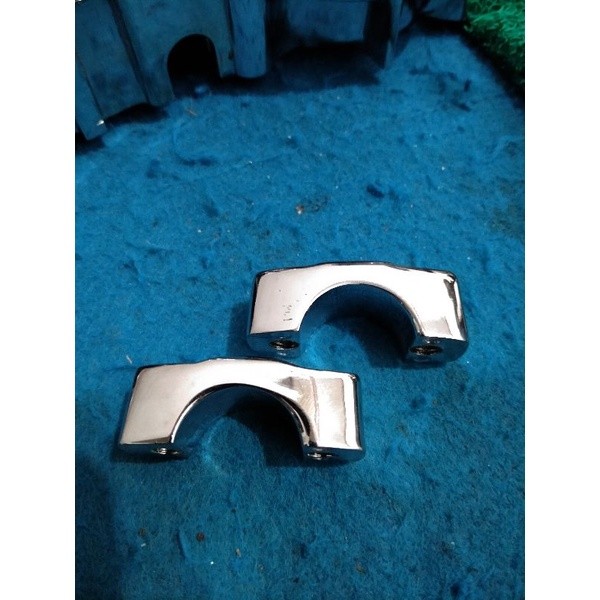 Klem stir Raiser dudukan stang Tiger revo tiger 2000 megapro primus gl pro Original SUDAH CHROME