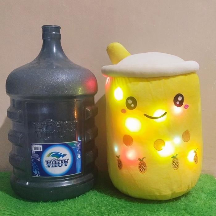 Boneka Boba JUMBO LED Milk Tea Brown Sugar Berkualitas Berlabel SNI - NANAS LED #gratis_ongkir