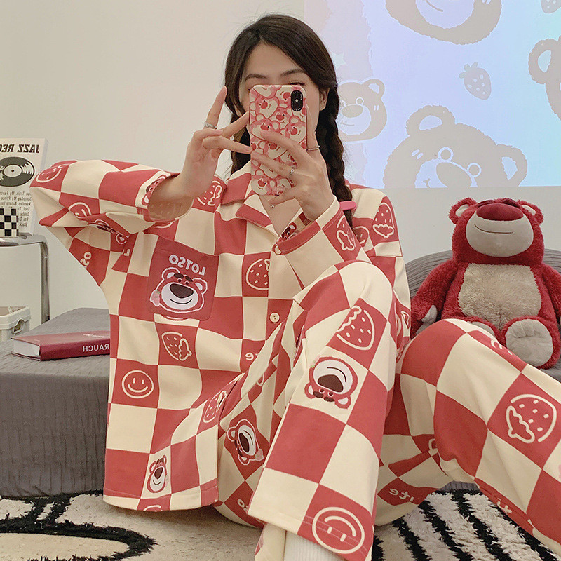 LEMUSHOP [TTEUDA] Piyama Full Kancing Panjang Wanita Set Impor | Piyama Korea Lengan Panjang Import 