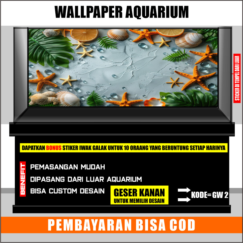 STICKER AQUARIUM, AQUASCAPE,STIKER KACA AQUARIUM,BACKGROUND AQUARIUM TEMA PEMANDANGAN GW2