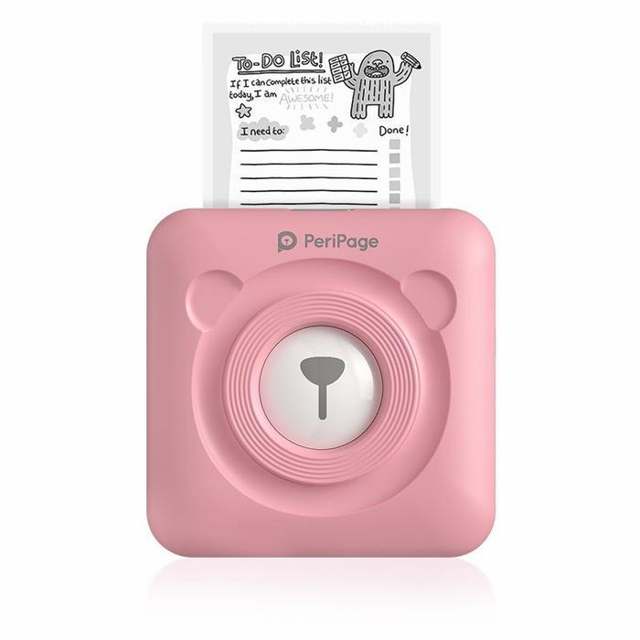 [VELFOX] PERIPAGE A6 203 304 dpi 57x30 mini printer bluetooth dupe paperang - Pink, 304 Dpi
