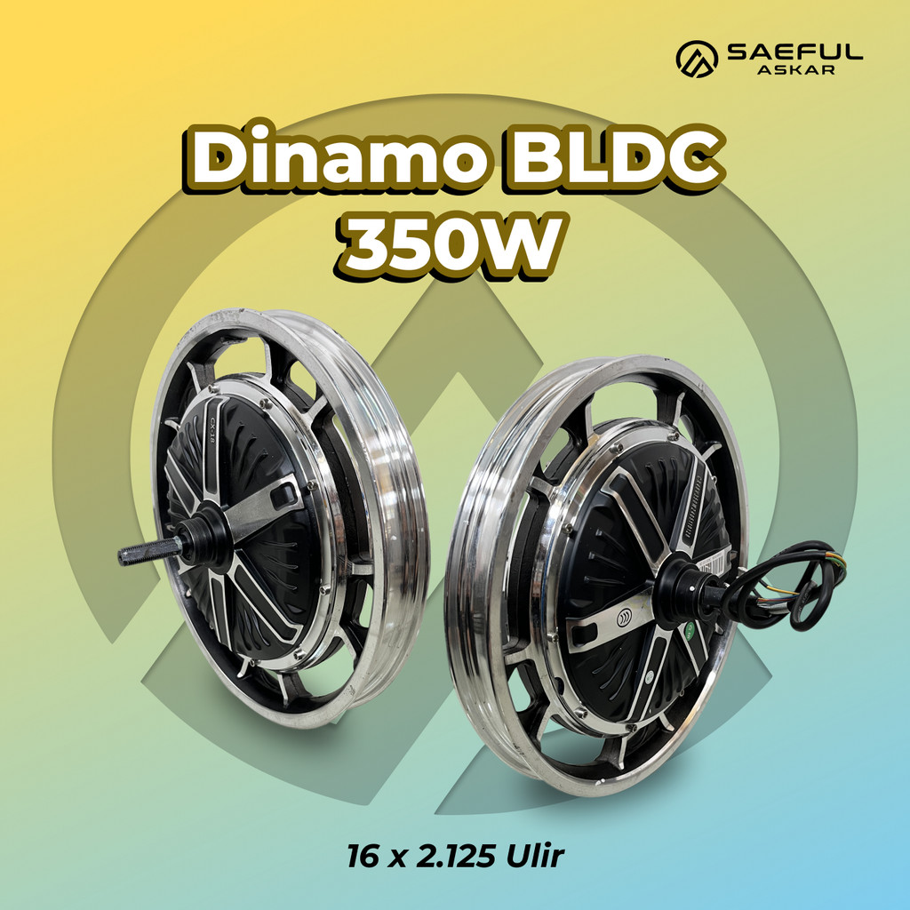 HUB MOTOR / DINAMO BLDC SEPEDA LISTRIK R16 36V 48V 60V 350WATT