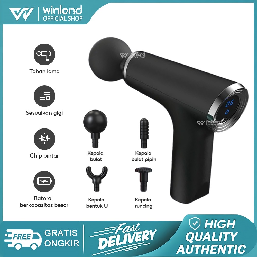 Winland Massage Gun Alat pijat 4 in 1  Alat fitnes/mainan dewasa pria dan wanita