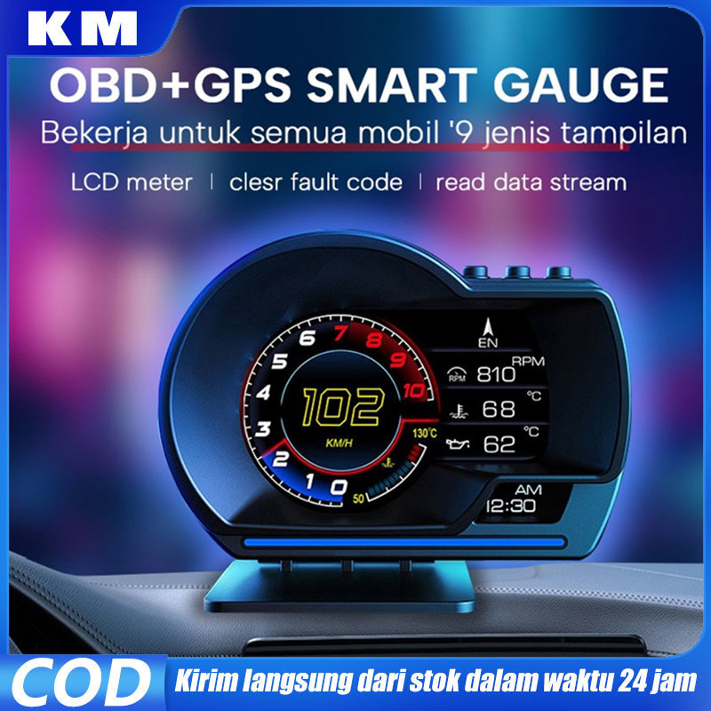 Siap codCar Smart Gauge P6 Ultra A590 OBD2 GPS OBD2+GPS HUD Car Head Up Display OBD Speedometer Digi
