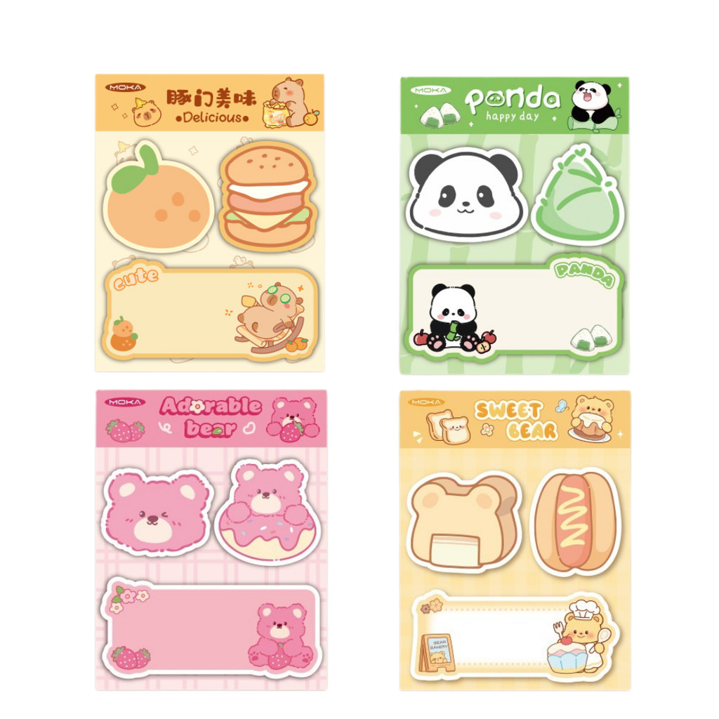 MOKA Sticky Note Daily Motif Kartun Kiyowo Cute Kawaii / Sticky Note Warna Pastel Kawaii MKA90